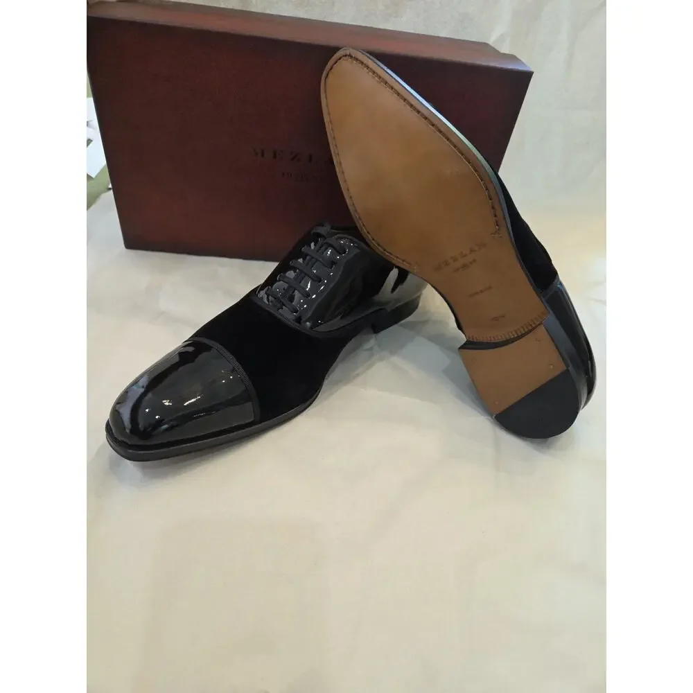 Mezlan 9265 Made In Spain Pio Black FormalTuxedo Lace Up (10.M) - Picture 1 of 13